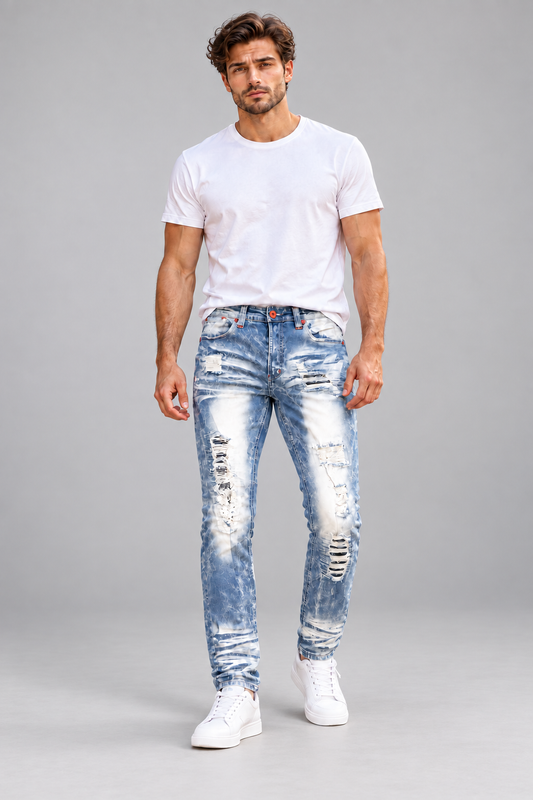 MAKOBI PENSACOLA SHREDDED JEANS (M1780)
