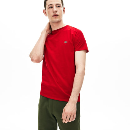 Lacoste - Pima Cotton Jersey T-Shirt, Crew Neck - Red
