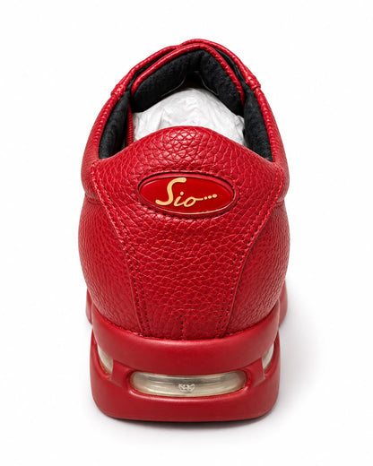 SIO PEBBLED LEATHER AIR CUSHION SNEAKERS (BRAUN)