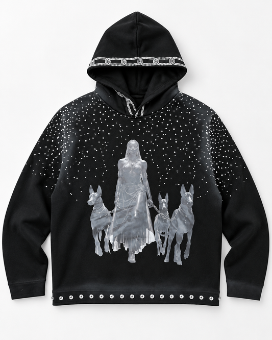 SD SPORT MEN'S MIDNIGHT GUARDIAN RHINESTONE GRAPHIC HOODIE