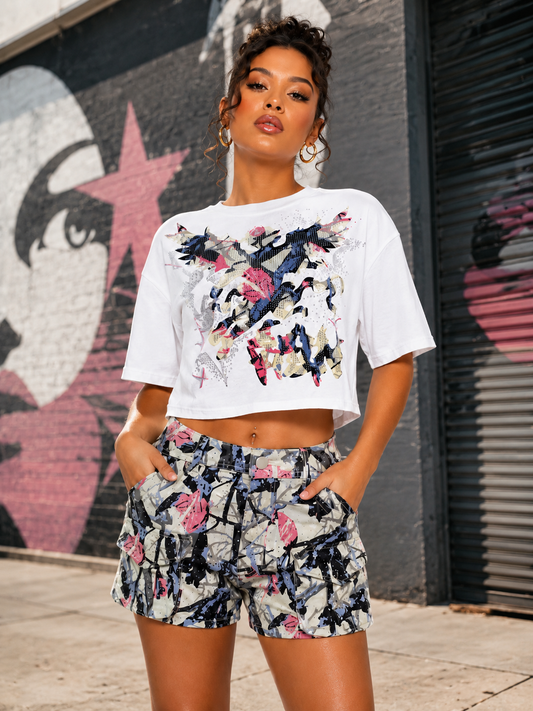 REDFOX WOMEN'S HUNTER ANGEL CROP TEE