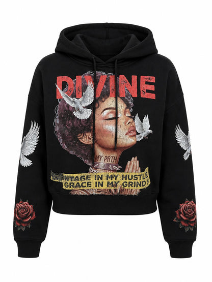 ROKU STUDIO WOMEN DIVINE CROPPED PULLOVER HOODIE
