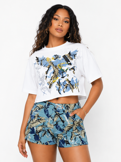 REDFOX WOMEN'S HUNTER ANGEL CROP TEE