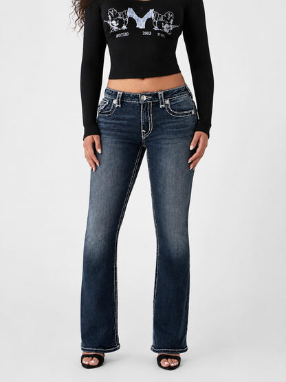 TRUE RELIGION WOMEN'S BECCA MR BOOTCUT SUPER T FLAP JEAN (201221C)