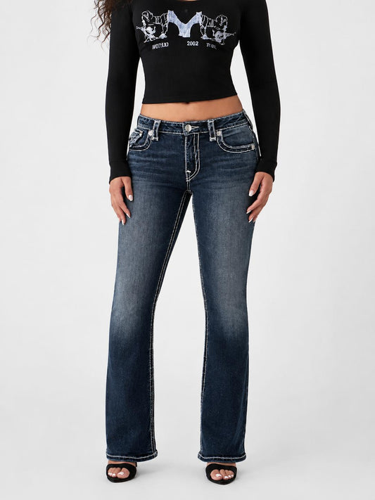 TRUE RELIGION WOMEN'S BECCA MR BOOTCUT SUPER T FLAP JEAN (201221C)