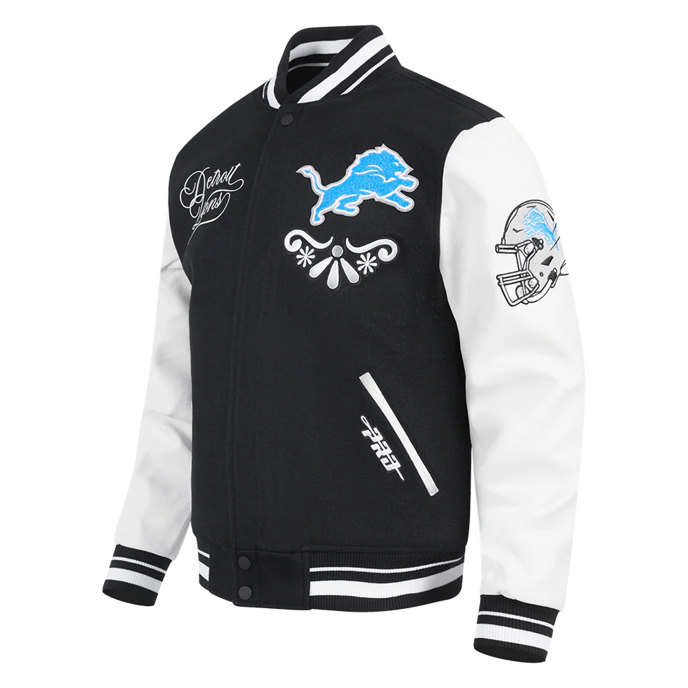 PRO STANDARD DETROIT LIONS SUGAR SKULL M RIB WOOL VARSITY JACKET