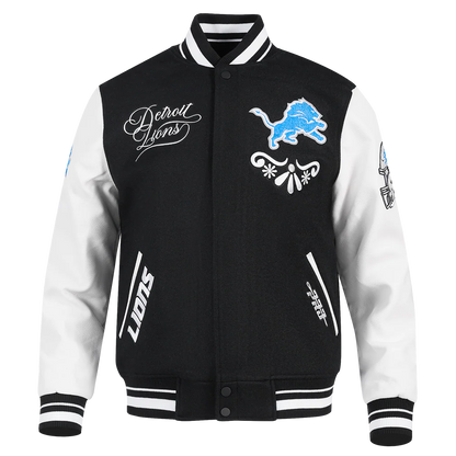 PRO STANDARD DETROIT LIONS SUGAR SKULL M RIB WOOL VARSITY JACKET