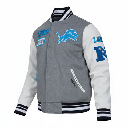 PRO STANDARD-DETROIT LIONS DET M RIB WOOL VARSITY JACKET