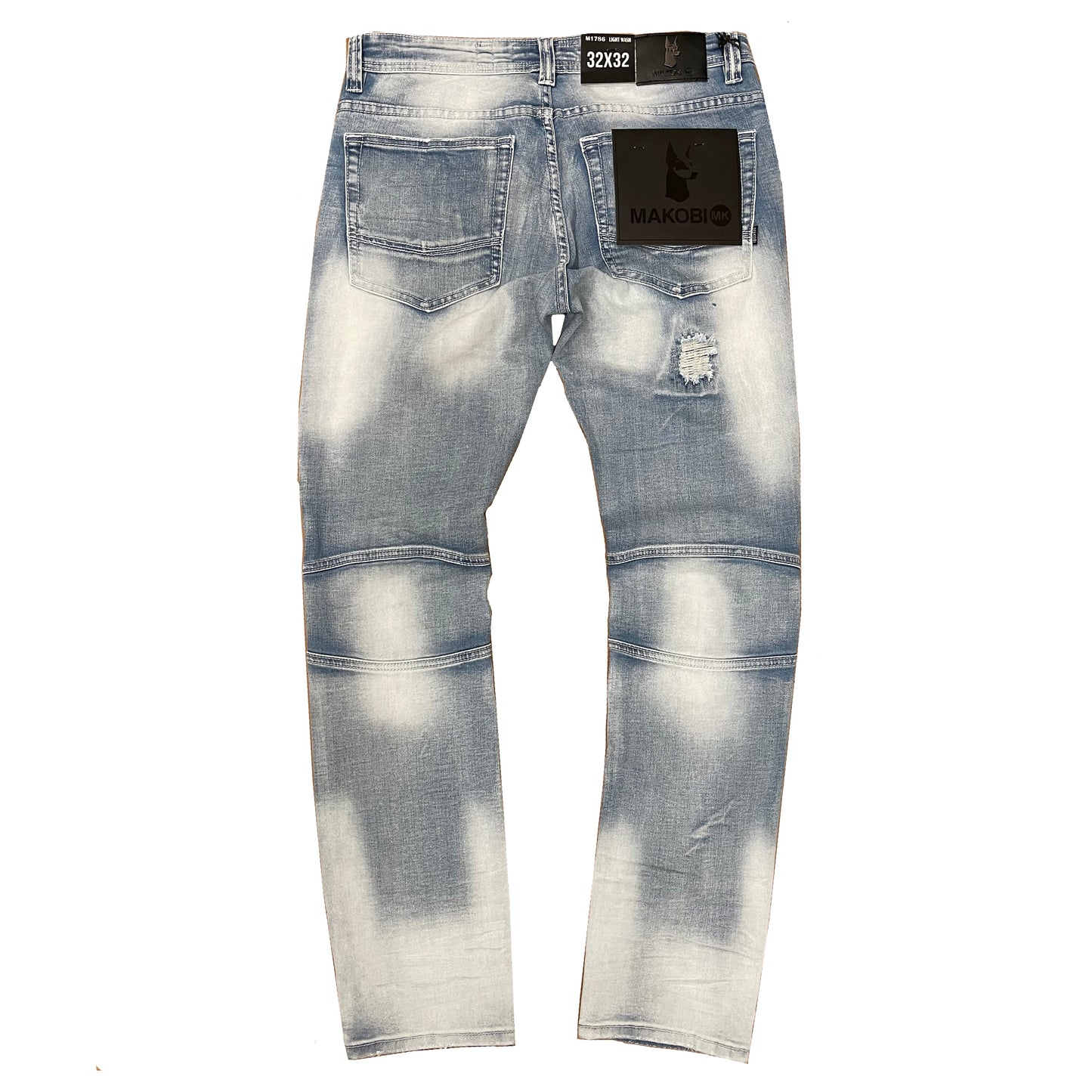 M1786 MAKOBI BIKER JEANS W/RIP REP