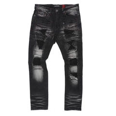 M1944 Makobi Pipa Shredded Jeans - Black Wash