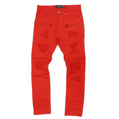 M1944 Makobi Pipa Shredded Jeans - Red