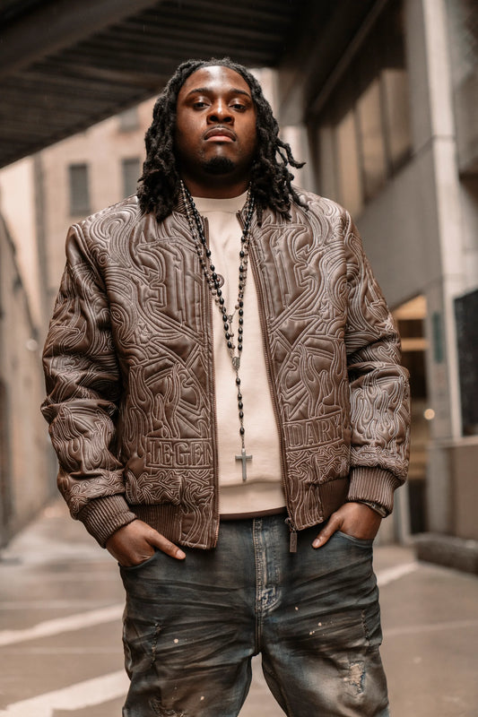 MAKOBI BIANCO VEGAN LEATHER JACKET- Brown