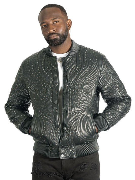 MAKOBI LORENZO VEGAN LEATHER JACKET- BLACK