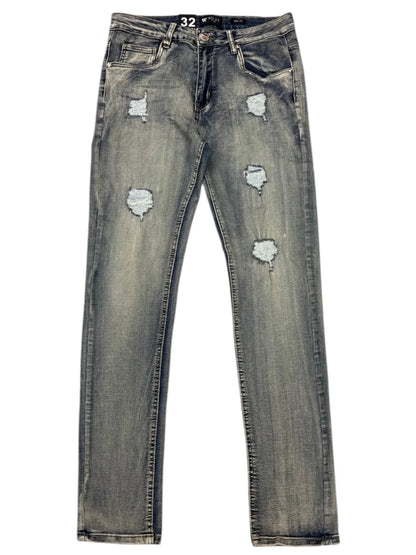 Waimea Men's Skinny Jeans with Rips & Repair M8500D