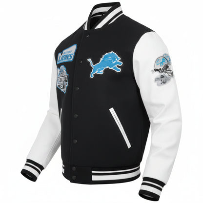 PRO STANDARD DETROIT LIONS TURN IT UP M RIB WOOL VARSITY JACKET