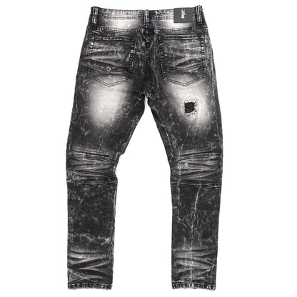 M1786 Makobi Prado Biker Jeans With Rip & Repair